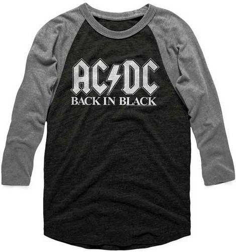 ACDC Back In Black Men's Raglan T Shirt Official Music Merch - Picture 5 of 5