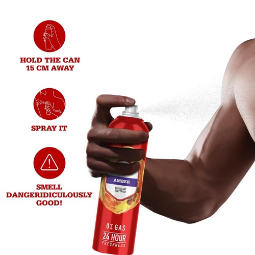 2x Old Spice Amber Deodorant Body Spray for Men, 140ml*2 Free Shipping - Picture 2 of 4