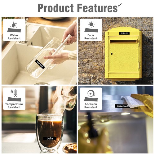 10 PK Fits Brother P-Touch PT-D210 Label TZ-335 TZe-335 White on Black Tape 12mm - Picture 6 of 10