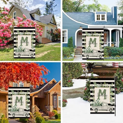 onogram Letter Garden Flag 12x18 Inch Double Sided Outside, Truck Buffalo M - Picture 6 of 7