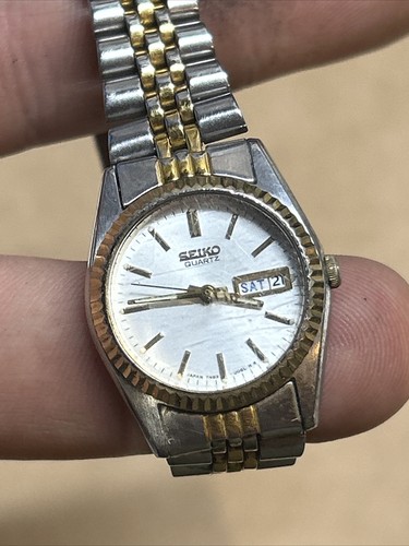 Vintage Seiko Damen Presidential Uhr Bicolor Gehäuse / Jubiläumsband 7N83-0049 A1 - Bild 10 von 16
