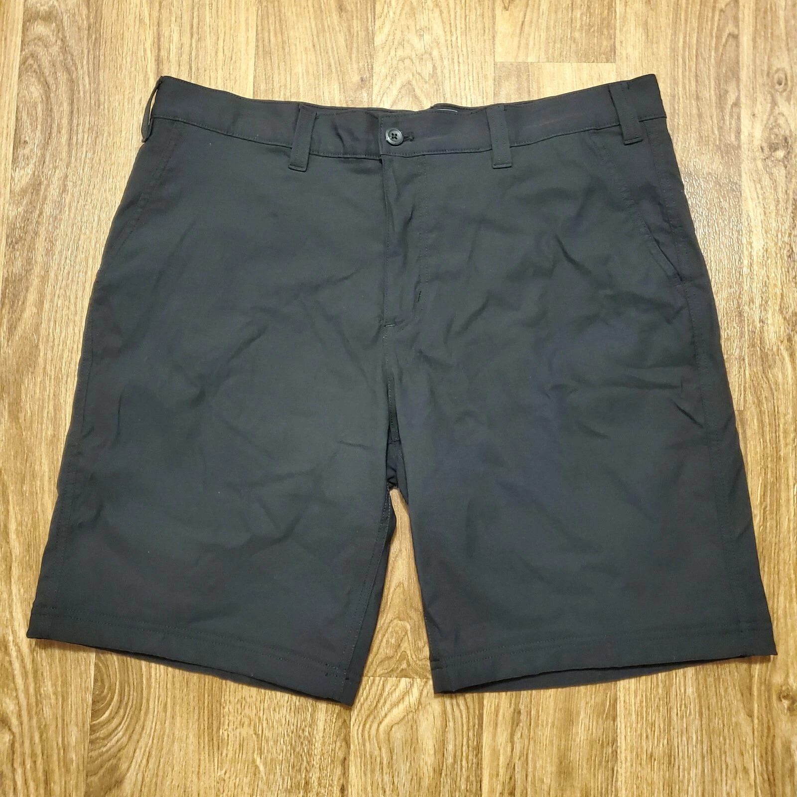 Eddie Bauer Travex Shorts Men 38 Black Nylon Stretch Lined Hiking Performance