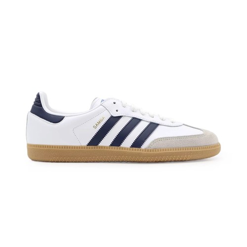 IF3814 adidas Originals Samba OG White Grey Night Navy Blue Indigo Gum (uomo) - Foto 3 di 10