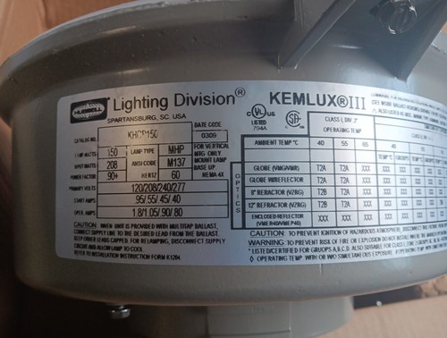 HUBBELL KEMLUX III KHCP150 HID LIGHTING BALLAST FIXTURE 150W QUAD-VOLT - NEW - Picture 3 of 6