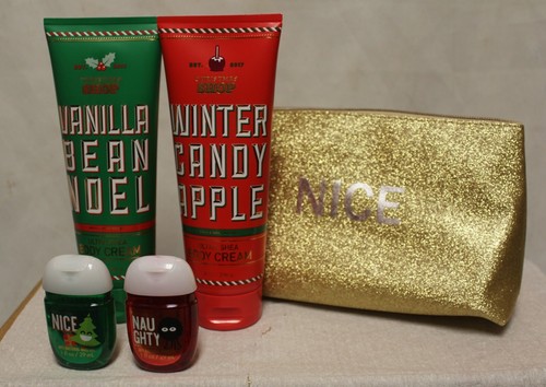 Bath and Body Works Naughty or Nice Gift Set Vanilla Bean & Winter Candy Apple - Picture 2 of 5