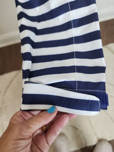 Vineyard Vines Jacket Rain Zip Hooded Navy & White Stripe Toggle Women's Small - Picture 4 of 9