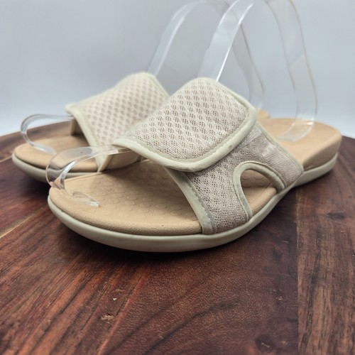 Vionic Brindie Sandals Women's 7 Tan Beige Comfort Slip On Slide Orthotic - Picture 4 of 11