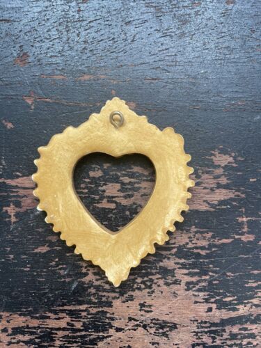 Piccola cornice cuore oro stile vintage antica cornice cuore oro stile vittoriano - Foto 6 di 6