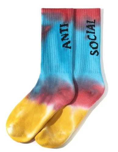 Anti Social Social Club Melted Hearts Socks Rainbow - Picture 1 of 4