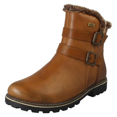 Ladies Remonte Lambskin Lined Leather RemonteTEX Zip Up Ankle Boots, D8484