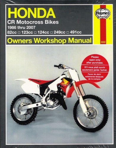 1986-2007 Honda CR80 CR85 CR125 CR250r CR500 Repair Service Workshop Manual 8922 - Picture 1 of 2