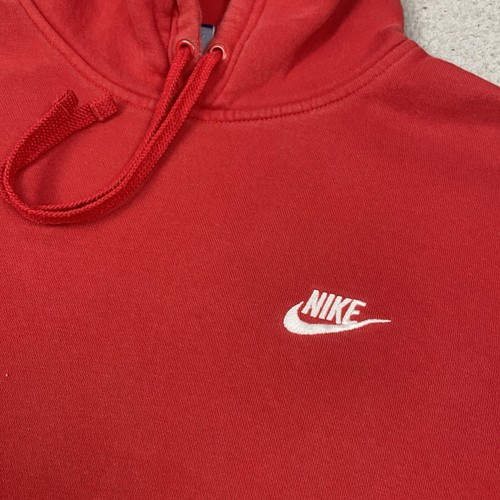 Vintage Nike Sweatshirt Erwachsene Large blau bestickt Hoodie Swoosh Distressed L - Bild 3 von 13