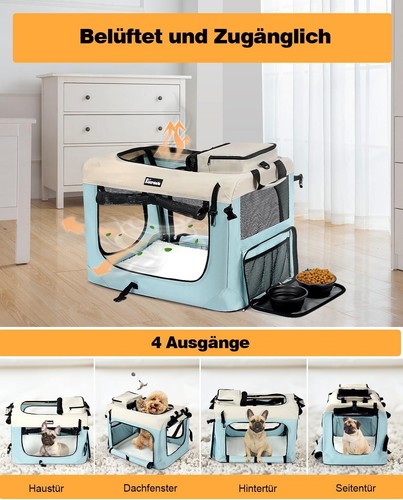 Hundebox Faltbar Hunde Transportbox Auto Transporttasche Tragetasche Box M/L/XL - Bild 33 von 44