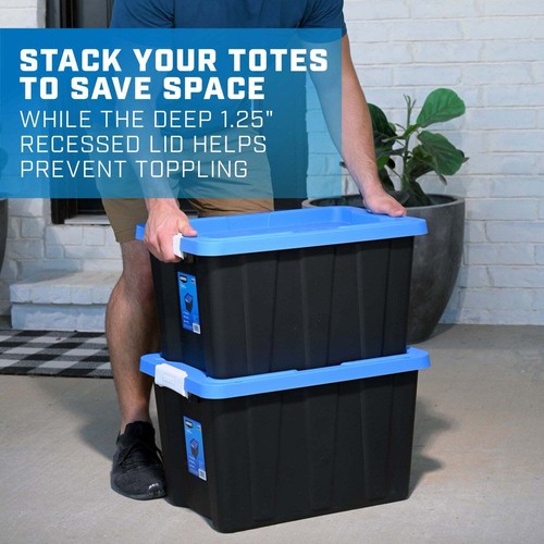 HART 12 Gallon Heavy Duty Latching Plastic Storage Bin Container, Black* - Picture 11 of 12