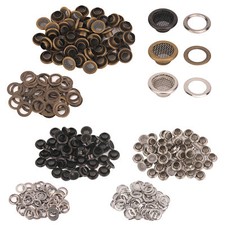 50-100x Vented Brass Mesh Grommet Eyelets with Washers for DIY Leather Projects