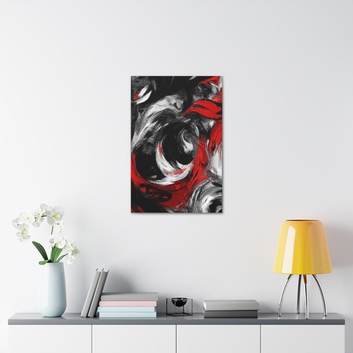 Wall Art Decor - Canvas Print Artwork - Decorative Black Red White Abstract Seam - Picture 4 of 10