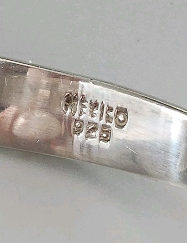 Brazalete de malaquita de plata de ley 925 de México vintage para mujer - Imagen 7 de 8