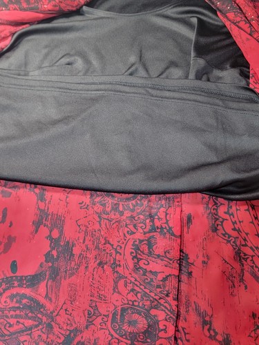 WOMENS REBECCA MALONE 1X ATTACHED AT SHOULDER SET TANK w DRAPED FRONTBLK ON RED - Picture 11 of 12