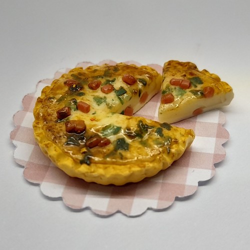Dolls House Food Ham & Vegetable Quiche Miniature 12th Scale Picnic - Picture 4 of 6