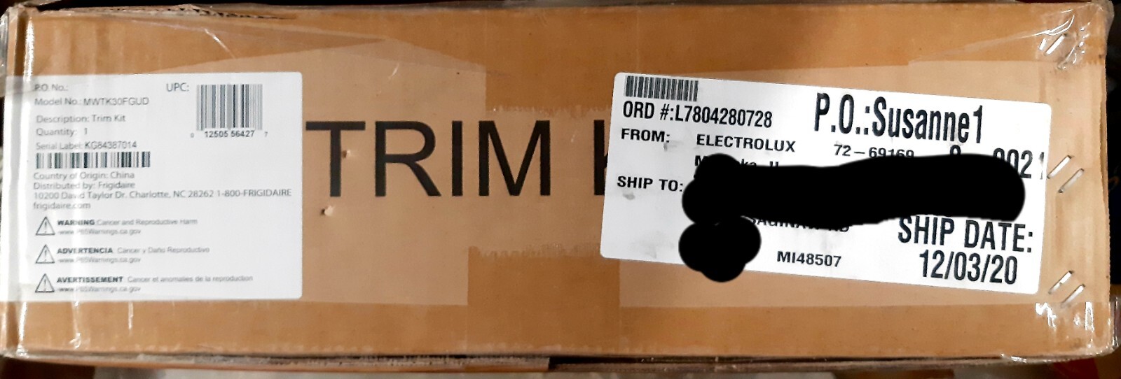 Genuine Electrolux Frigidaire MWTK30FGUD Microwave Built In Trim Kit eBay