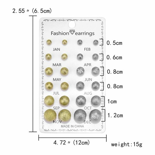 Wholesale 12 Pairs Earrings Set Rhinestone Crystal Pearl Women Stud Jewelry Gift - Picture 11 of 18