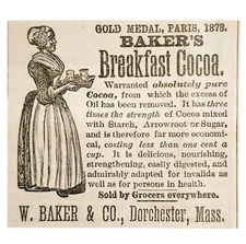 Walter Baker Breakfast Cocoa 1885 Advertisement Victorian Paris Expo ADBN1A17