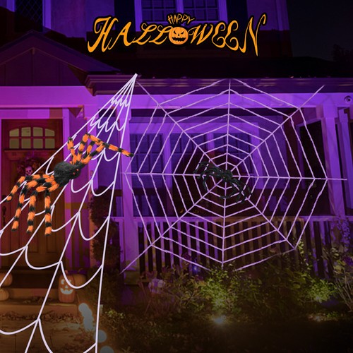 11.8FT Halloween Spider Web With Spider and Hanging Skeleton Phantom Decor | USA - Picture 25 of 47