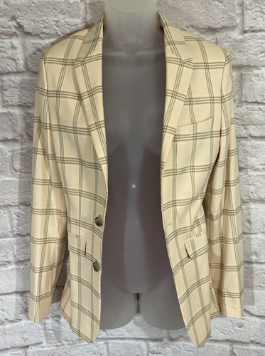 ASOS Design Womens 32 Reg Pink Plaid Single Breasted Collared Blazer Jacket 9981 - Picture 2 of 19