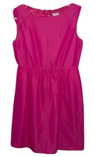 NWT J. Crew Sheath dress Size 4 Fuscia side hidden pockets slight gather waist