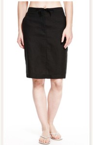 M/&S Collection Sizes 20 22 Linen Blend Knee Length A-Line Skirt 24/"L Black