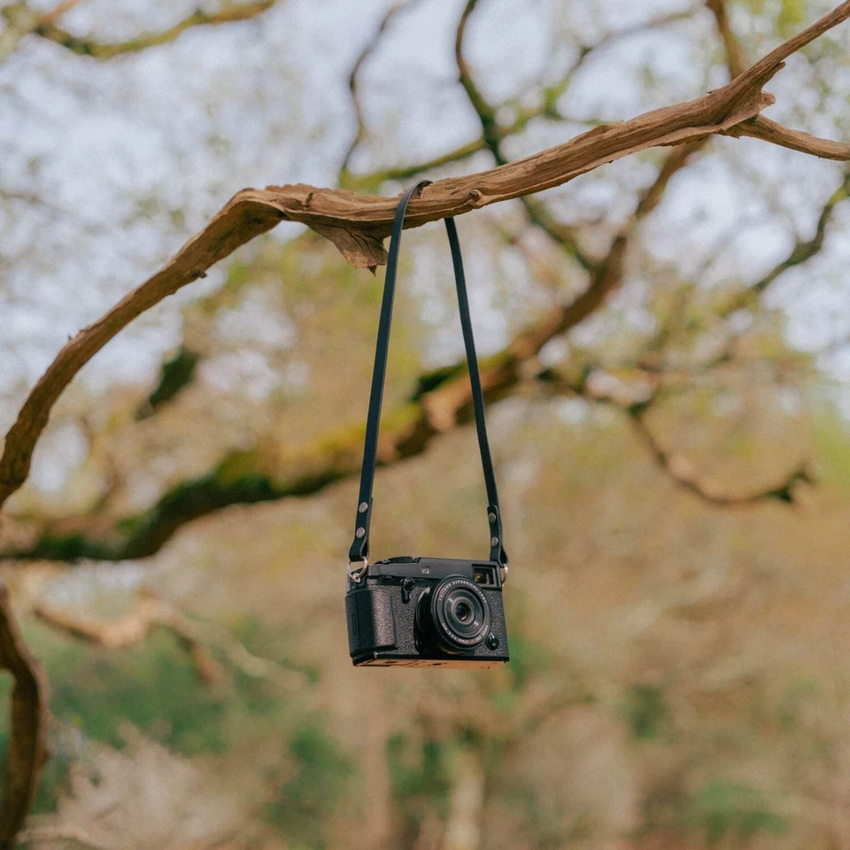 Thin Leather Camera Strap - Short Long Neck Strap Black Brown Shoulder Nikon - Image 2 of 4