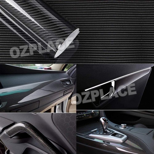 50cm x1.52M 7D Black Carbon Fibre Fiber Vinyl Car Wrap Air Release Film AU - Picture 8 of 9