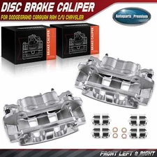 Pair Front Brake Calipers w/ Bracket for Dodge Grand Caravan Chrysler Volkswagen