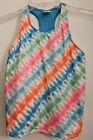 Land’s End Girls Size 16 Tankini Multi-Color Tie Dye Swim Top