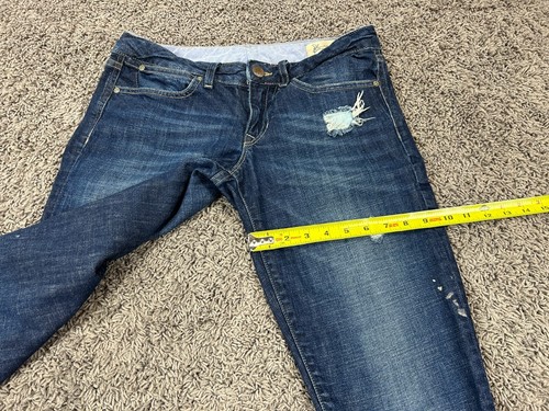 Gap Jeans Edizione Limitata Donna Taglia 28 Blu Deinm Slim Dritto Elasticizzato Crop - Foto 10 di 14