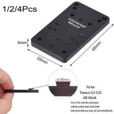 Universal All Glock Rear Sight Mount Plate Base Fit For RMR Red Dot Scope Mount