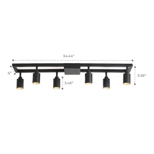 Vidalite Track Light Modern LED Six 42W Rotating Gimbal Heads Interior Spotlight - Picture 3 of 9