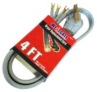  WESTGATE 4' 30 AMP, 3 WIRE 10/3 AWG DRYER CORD WITH FORK TERM. DRY4