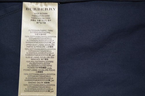NWT BURBERRY BRIT $995 MENS COTTON LEATHER TRIM PEACOAT JACKET COAT SZ M - Picture 12 of 12