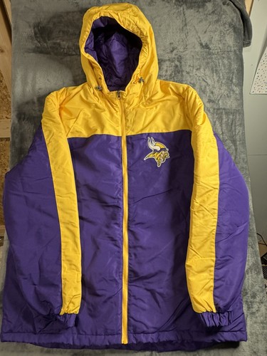 NFL Minnesota Vikings Chaqueta Para Hombres Talla 2XL Púrpura Amarillo Puffer Cremallera Completa Fútbol - Imagen 3 de 22
