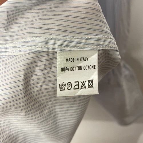 Vintage Gucci By Tom Ford Pin Striped Dress Shirt Size 42 16.5 White Blue - Picture 7 of 11