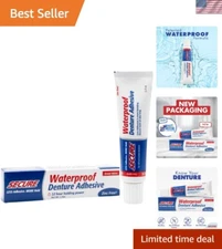 Waterproof Denture Adhesive Cream - 1.4 oz - Strong Hold, Zinc Free, Flavorless
