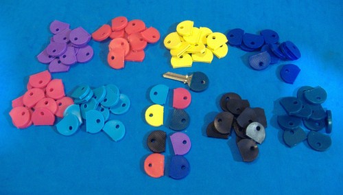 LOT OF 100 PIECE COLORED KEY CAP IDENTIFIER REFILL FOR DISPLAY - Picture 1 of 3