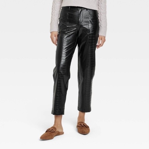 Pantalones de cocodrilo sintético de tiro alto para mujer - Un nuevo día. Talla 10 - Imagen 2 de 2