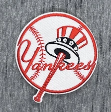 NEW YORK YANKEES EMBROIDERED IRON ON PATCH APPROX. 2.75” DIAMETER FREE SHIPPING