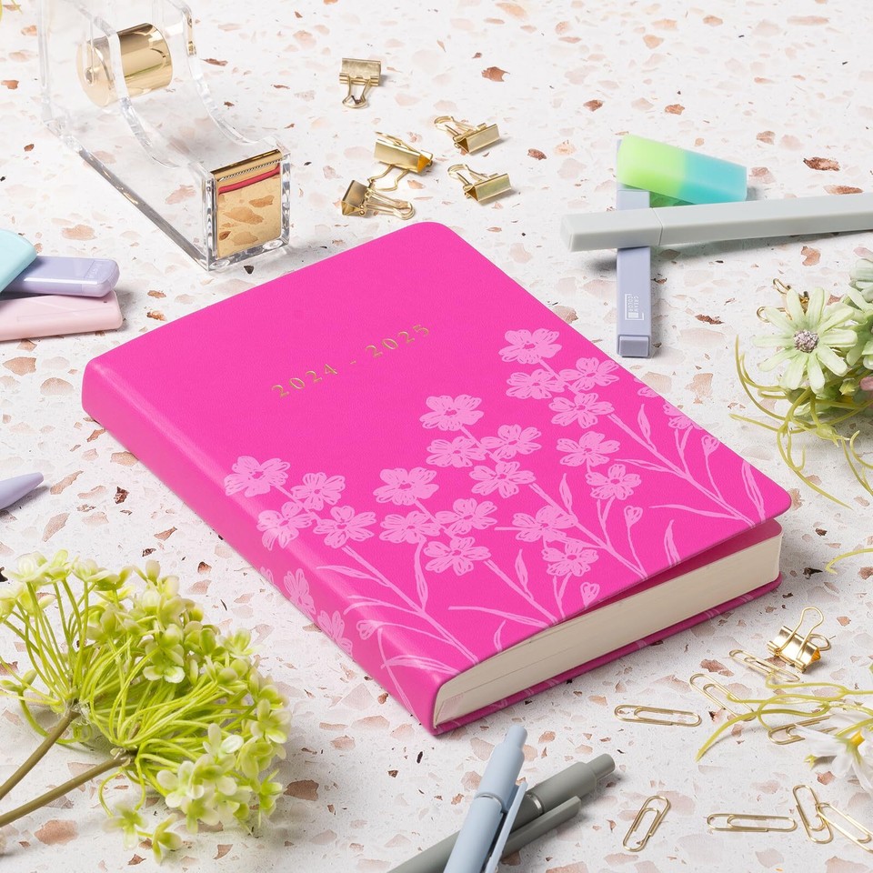 Eccolo 12Month Academic Daily Planner 20242025 Elegant Pink Faux