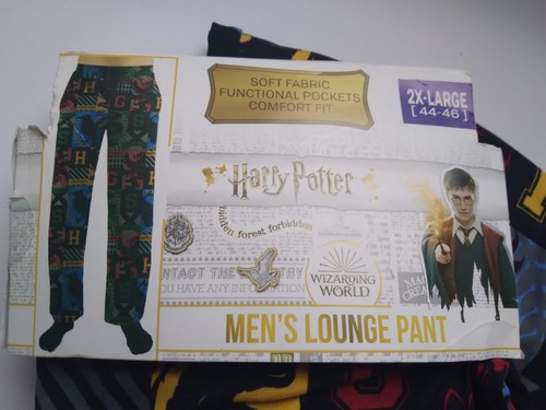 Harry Potter Men Lounge Pant 2XL 44 46 Pajamas Pockets Button Fly Drawstring New - Picture 2 of 6