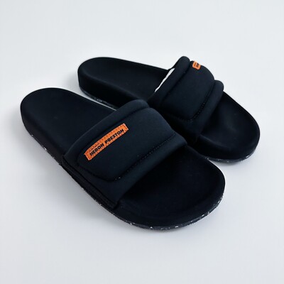 靴 HERON PRESTON SLIDE SANDALS SIZE 43 Heron Preston Eco Moulded Slides Black HMIC004C99MAT0011000