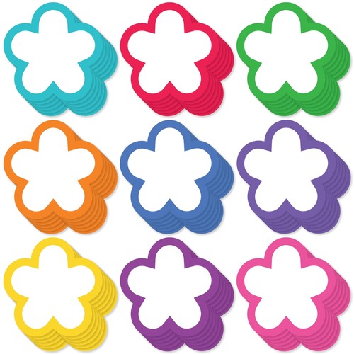 108PCS Flower Cutouts 3 Inch Paper Shapes for Bulletin Board Classroom Craft - Picture 1 of 6