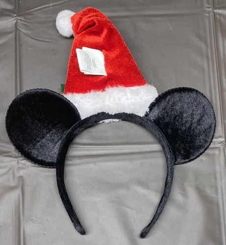 Orecchie Disney Topolino con Cappello di Babbo Natale Fascia Agrifoglio Natale - Foto 2 di 8
